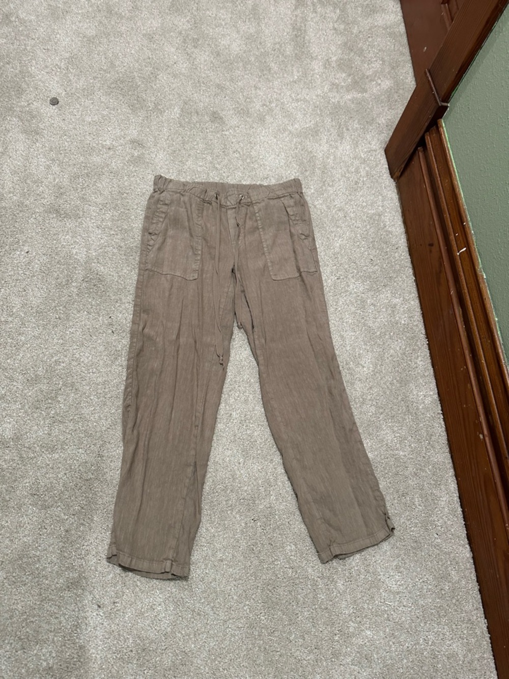 Kut from the Kloth Taupe-Gray Relaxed Linen Trousers